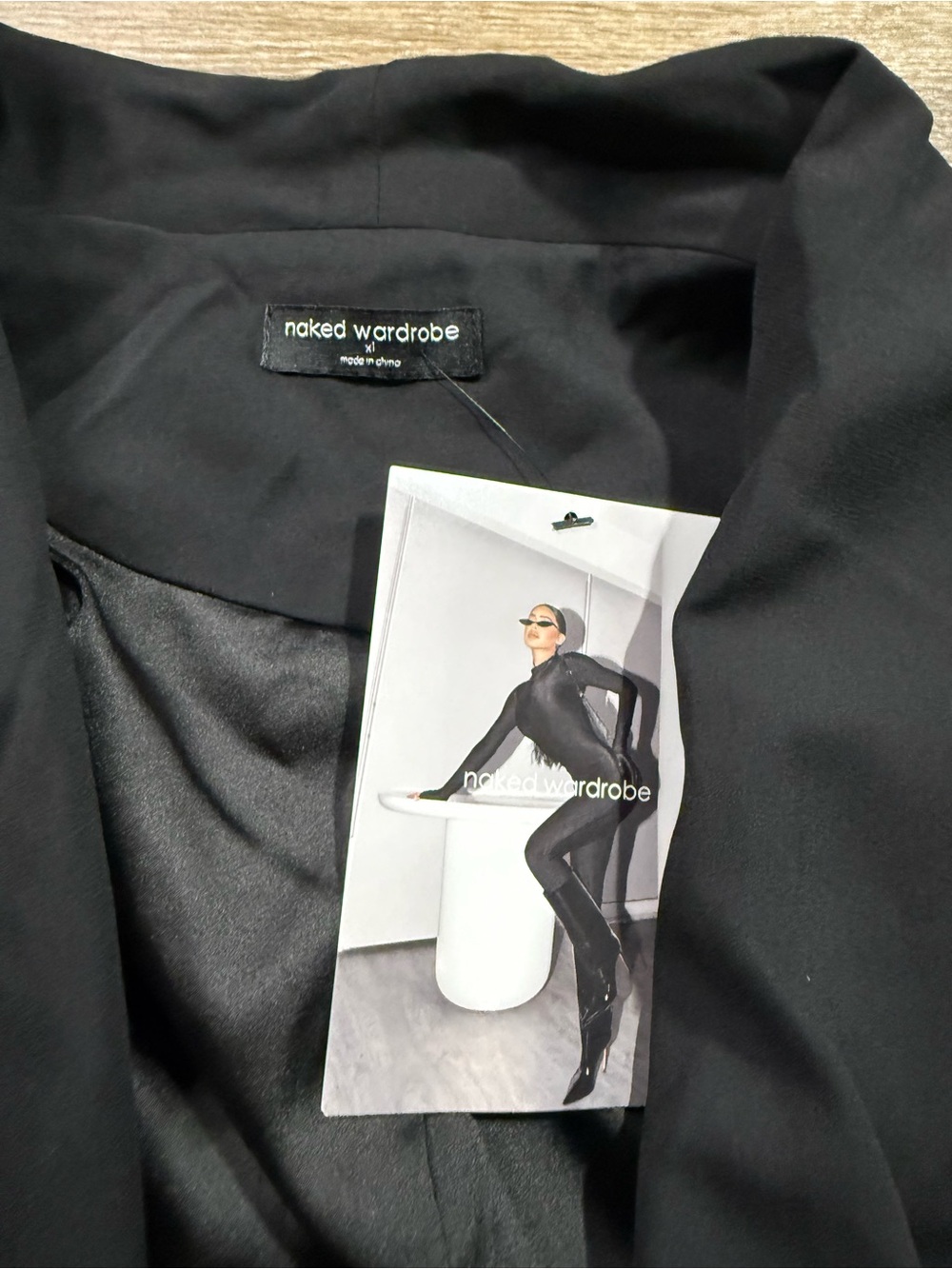 Naked Wardrobe Side Tie Shirting Blazer Black - Picture 3 of 4